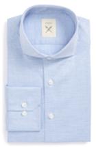 Men's Strong Suit Extra Trim Fit Herringbone Dress Shirt .5r - Blue