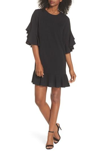 Women's Chelsea28 Flounce Hem Shift Dress - Black