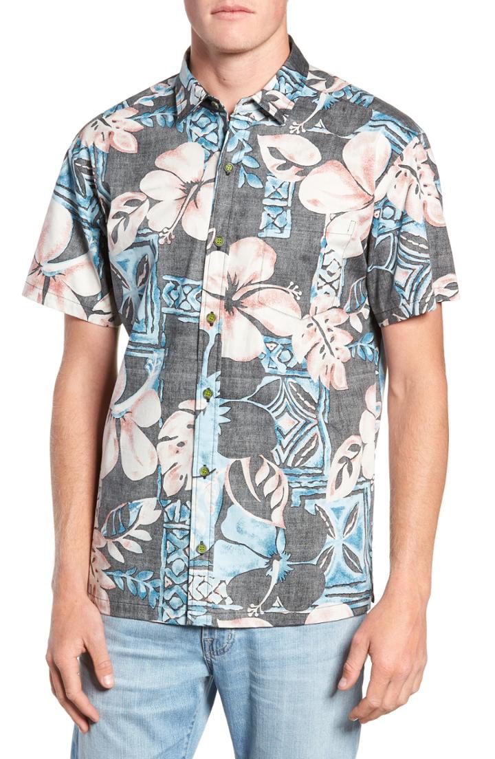 Men's Kahala Ahiahi Classic Fit Sport Shirt - Black