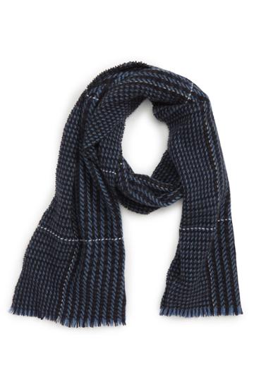 Men's Andrew Stewart Exploded Glen Plaid Cashmere Scarf, Size - Blue