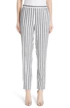 Women's St. John Collection Stripe Twill Pants, Size - Blue