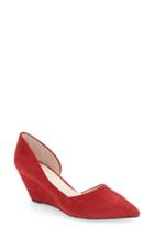 Women's Kenneth Cole New York 'ellis' Half D'orsay Wedge Pump .5 M - Red