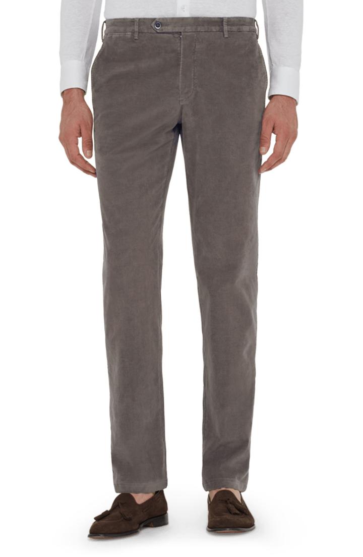 Men's Zanella Curtis Flat Front Stretch Corduroy Cotton Trousers