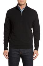 Men's Peter Millar Melange Quarter Zip Pullover, Size - Black