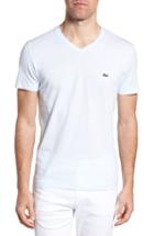 Men's Lacoste V-neck Cotton T-shirt (xl) - Blue