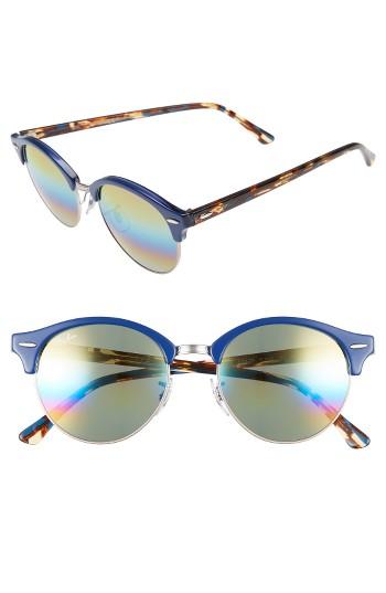Women's Ray-ban Clubround 51mm Round Sunglasses - Blue