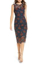 Women's Cupcakes And Cashmere Floral Lace Sheath Dress - Blue
