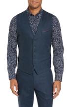Men's Ted Baker London Modern Slim Fit Waistcoat (l) - Blue