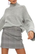 Women's Topshop Turn Back Cuff Rib Sweater Us (fits Like 0) - Grey