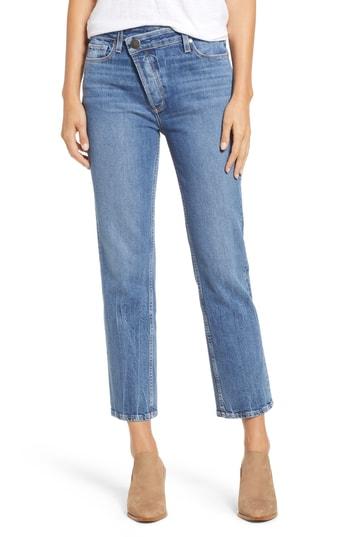 Women's Paige Noella Asymmetrical High Waist Crop Jeans - Blue