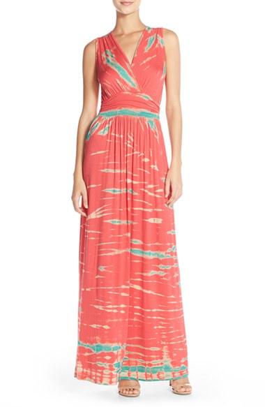 Women's Fraiche By J Tie Dye Ombre Jersey Maxi Dress - Pink