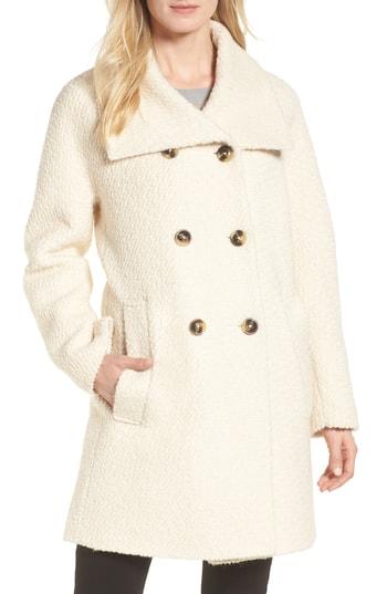 Women's London Fog Cozy Wool Blend Coat - Ivory