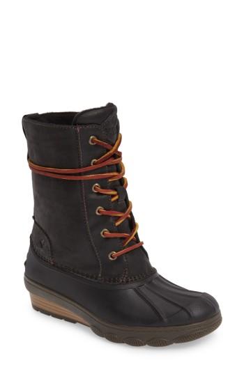 Women's Sperry Saltwater Wedge Reeve Waterproof Boot M - Black