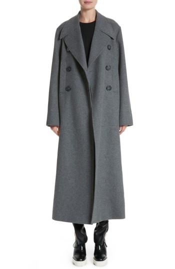 Women's Stella Mccartney Edwina Long Double Breasted Wool Blend Coat Us / 42 It - Grey