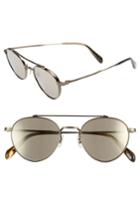 Women's Oliver Peoples 49mm Brow Bar Aviator Sunglasses - Taupe Flash Mirror/ Gold