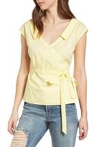 Women's Astr The Label Stripe Wrap Top - Yellow