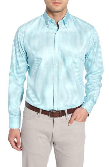 Men's Peter Millar Crown Soft Northgate Gingham Sport Shirt - Green