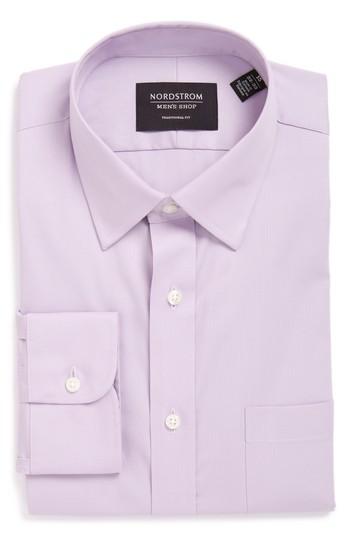 Men's Nordstrom Men's Shop Traditional Fit Non-iron Solid Dress Shirt .5 - 35 - Purple