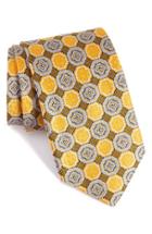 Men's Nordstrom Men's Shop Medallion Silk Tie, Size - Yellow
