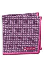 Men's David Donahue Geometric Wool & Silk Pocket Square