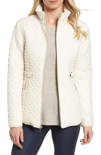 Women's Gallery Quilted Stand Collar Jacket - Ivory