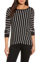 Women's Halogen Crossover Front Knit Sweater - Black