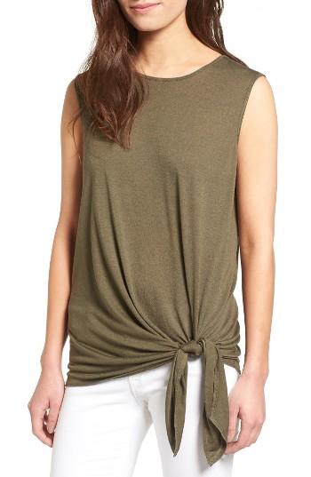 Women's Trouve Tie Front Tank, Size - Green