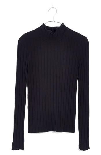 Women's Madewell Ribbed Turtleneck, Size - Black