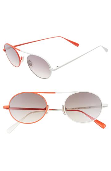 Women's Monse X Morgenthal Frederics Nina 50mm Round Sunglasses - Red/ Ivory