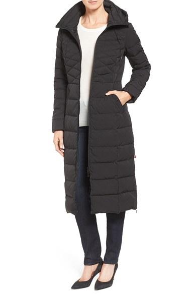 Women's Bernardo Quilted Long Coat With Down & Primaloft Fill