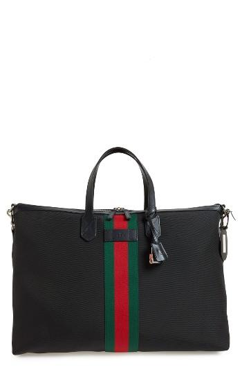 Men's Gucci Medium Stripe Band Nylon Tote -