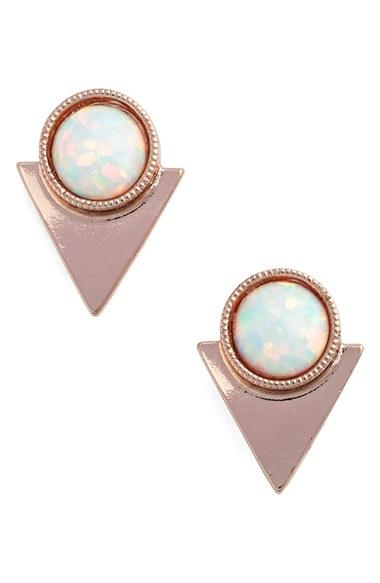 Women's Cam Stone Triangle Studs