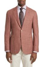 Men's Canali Kei Classic Fit Wool Blend Blazer R Eu - Orange