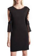 Women's French Connection Ruffle Mix Jersey Dress - Black