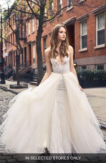 Women's Bliss Monique Lhuillier Sleeveless Lace Trumpet Gown