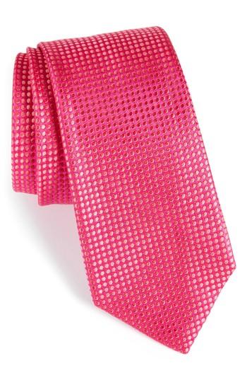 Men's Nordstrom Men's Shop Charlie Dots Silk Tie, Size - Pink