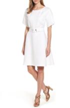 Women's Boss Dimisa Linen Belted A-line Dress R - White