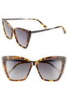 Women's Diff Becky Ii 55mm Cat Eye Sunglasses - Amber Tortoise/ Blue Gradient