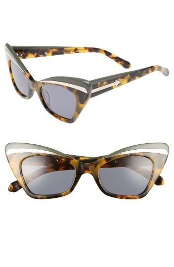 Women's Karen Walker Babou 50mm Sunglasses - Crazy Tortoise/ Khaki