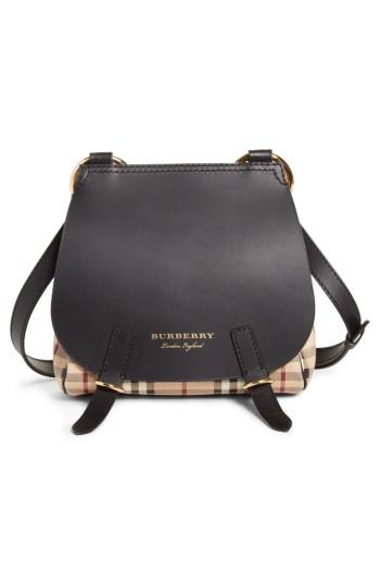 Burberry Bridle Check & Deerskin Shoulder Bag -