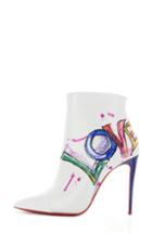 Women's Christian Louboutin Love Pointy Toe Bootie Us / 37eu - White