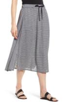 Women's Eileen Fisher Flared Stripe Organic Linen Skirt - Black
