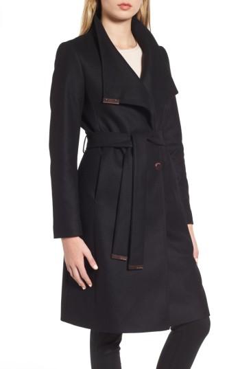 Women's Ted Baker London Wool Blend Long Wrap Coat