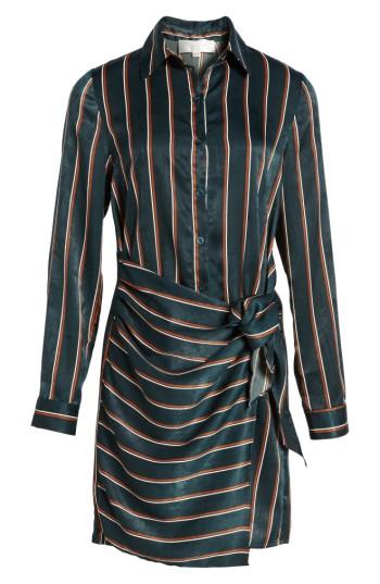 Women's J.o.a. Tie Front Stripe Shirtdress
