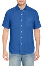 Men's Tommy Bahama Seaspray Breezer Regular Fit Linen Sport Shirt, Size - Blue