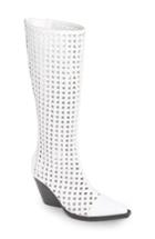 Women's Jeffrey Campbell Waven Open Weave Knee High Boot .5 M - White