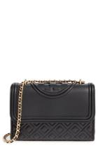 Tory Burch 'small Fleming' Quilted Leather Shoulder Bag - Black