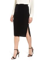 Women's Halogen Velvet Pencil Skirt - Black