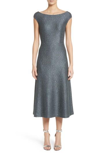 Women's St. John Collection Sequin Knit Midi Dress - Green