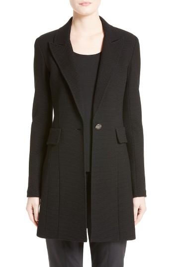 Women's St. John Collection Micro Boucle Knit Blazer - Black